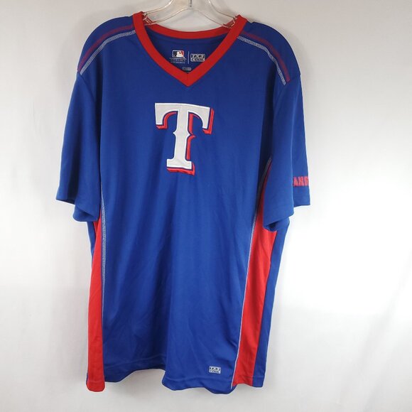 Genuine Merchandise Baseball Jersey Texas Rangers Blue Red T Jersey Shirt XL - Picture 1 of 11